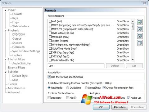 Captură de ecran Combined Community Codec Pack pentru Windows 7