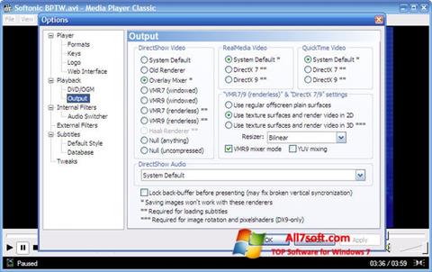 Captură de ecran Media Player Classic pentru Windows 7