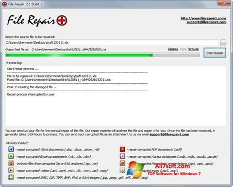 Captură de ecran File Repair pentru Windows 7