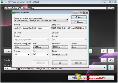 Captură de ecran Free MP4 Video Converter pentru Windows 7