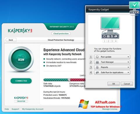 Captură de ecran Kaspersky Internet Security pentru Windows 7
