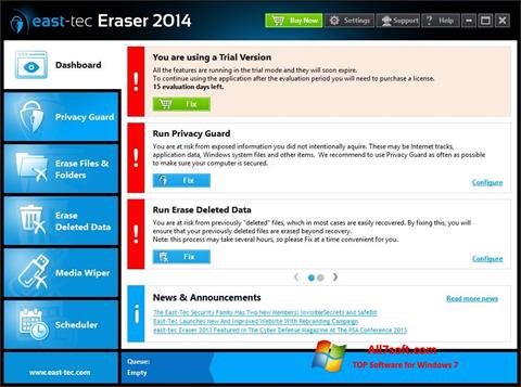 Captură de ecran East Tec Eraser pentru Windows 7
