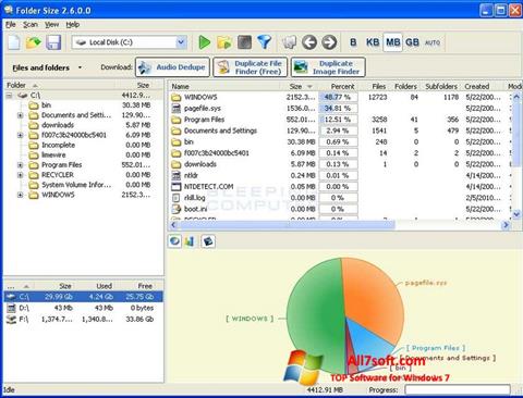 Captură de ecran Folder Size pentru Windows 7