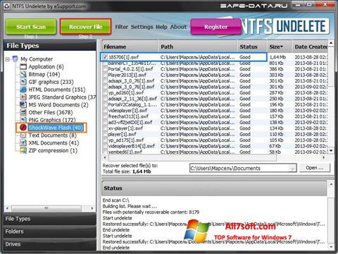 Captură de ecran NTFS Undelete pentru Windows 7