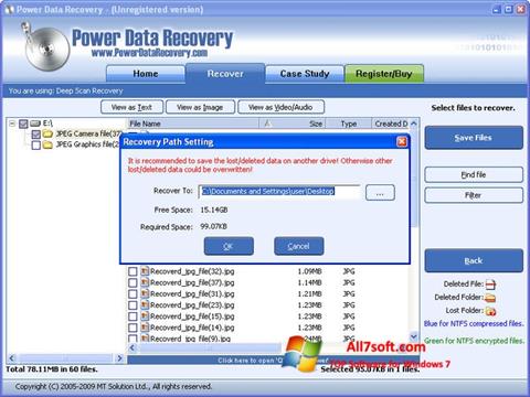 Captură de ecran Power Data Recovery pentru Windows 7