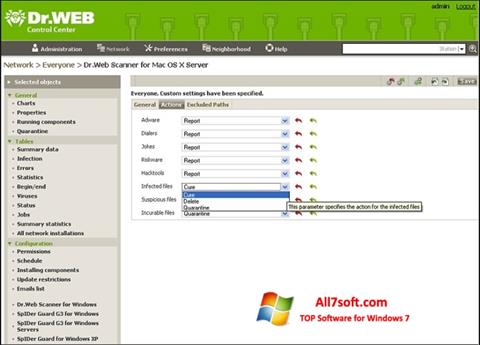 Captură de ecran Dr.Web Antivirus pentru Windows 7