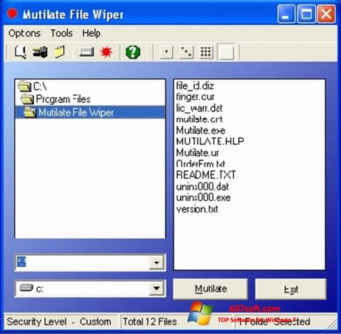 Captură de ecran Free File Wiper pentru Windows 7