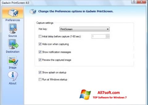 Captură de ecran Gadwin PrintScreen pentru Windows 7
