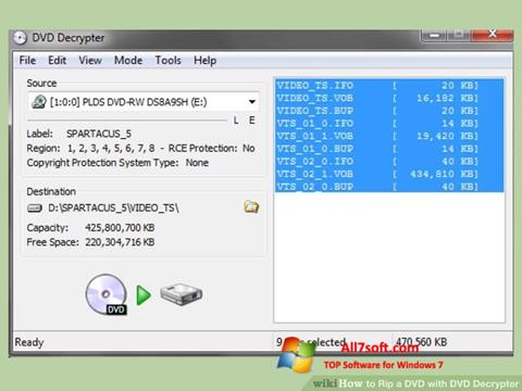 Captură de ecran DVD Decrypter pentru Windows 7