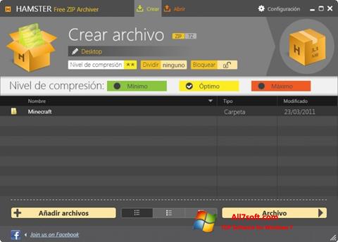 Captură de ecran Hamster Free ZIP Archiver pentru Windows 7