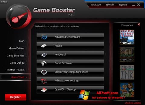 Captură de ecran Game Booster pentru Windows 7