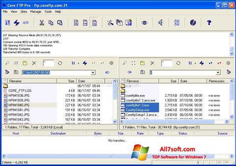 Captură de ecran Core FTP pentru Windows 7