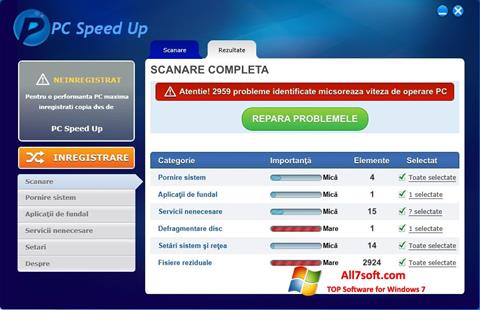 Captură de ecran PC Speed Up pentru Windows 7