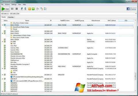 Captură de ecran Advanced IP Scanner pentru Windows 7