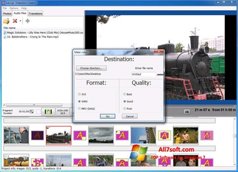 Captură de ecran Bolide Slideshow Creator pentru Windows 7