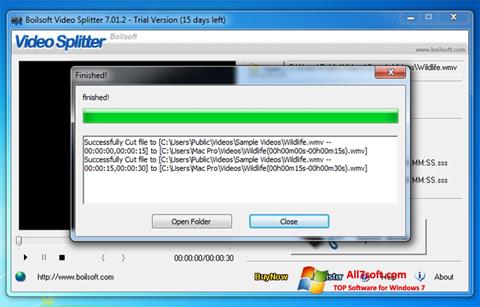 Captură de ecran Boilsoft Video Splitter pentru Windows 7