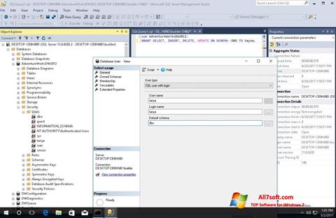 Captură de ecran Microsoft SQL Server pentru Windows 7