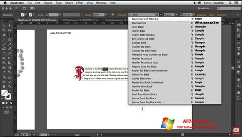 Captură de ecran Adobe Illustrator pentru Windows 7