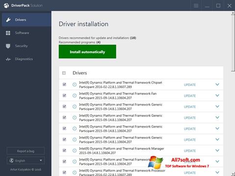 Captură de ecran DriverPack Solution Online pentru Windows 7