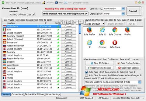 Captură de ecran Hide ALL IP pentru Windows 7