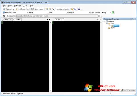 Captură de ecran PuTTY Connection Manager pentru Windows 7