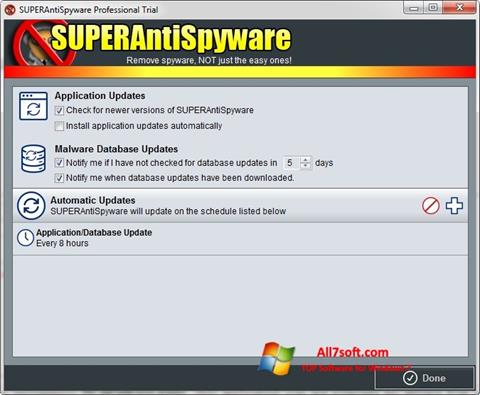 Captură de ecran SUPERAntiSpyware pentru Windows 7
