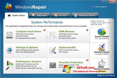 Captură de ecran Windows Repair pentru Windows 7