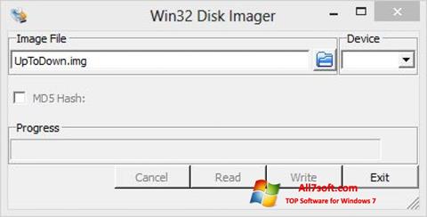 Captură de ecran Win32 Disk Imager pentru Windows 7