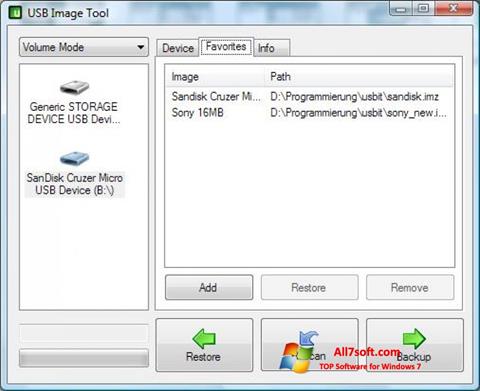 Captură de ecran USB Image Tool pentru Windows 7
