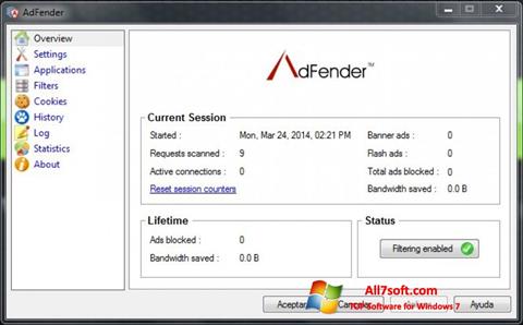 Captură de ecran AdFender pentru Windows 7