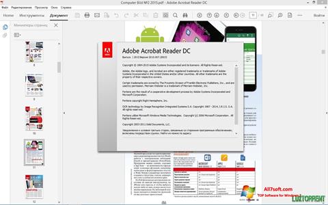 Captură de ecran Adobe Acrobat Reader DC pentru Windows 7