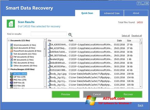 Captură de ecran Smart Data Recovery pentru Windows 7