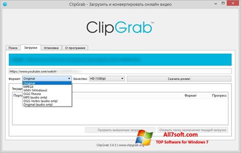 Captură de ecran ClipGrab pentru Windows 7