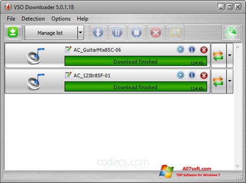 Captură de ecran VSO Downloader pentru Windows 7