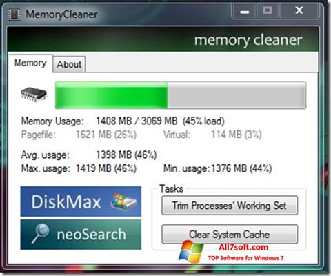 Captură de ecran Memory Cleaner pentru Windows 7
