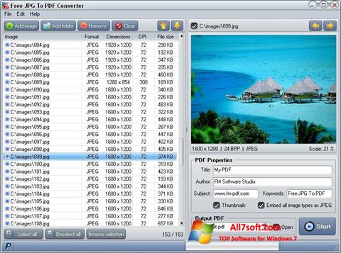 Captură de ecran Image To PDF Converter pentru Windows 7