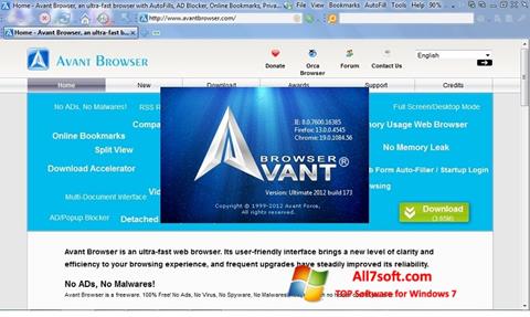 Captură de ecran Avant Browser pentru Windows 7