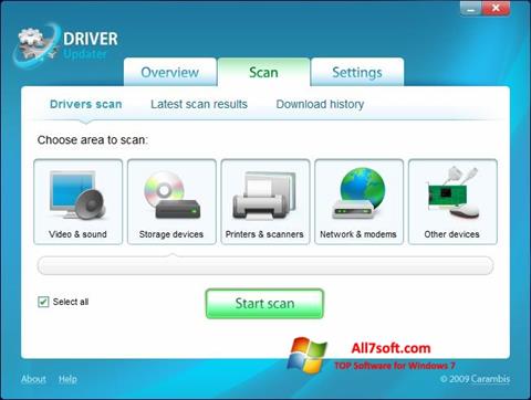 Captură de ecran Carambis Driver Updater pentru Windows 7