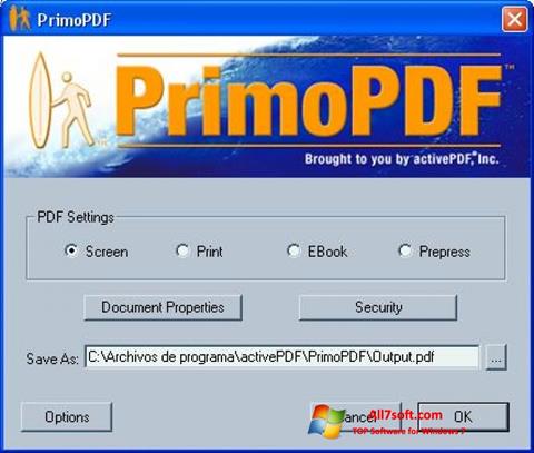 Captură de ecran PrimoPDF pentru Windows 7