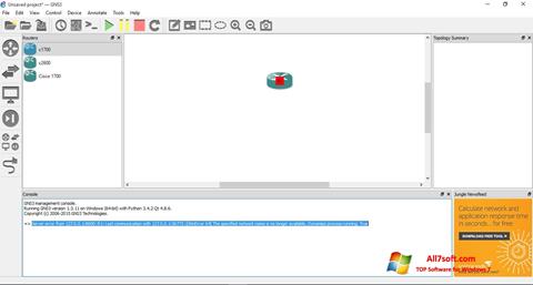 Captură de ecran GNS3 pentru Windows 7