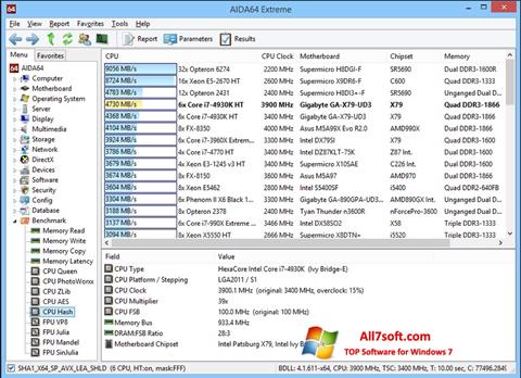 Captură de ecran AIDA32 pentru Windows 7