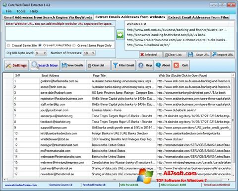Captură de ecran eMail Extractor pentru Windows 7