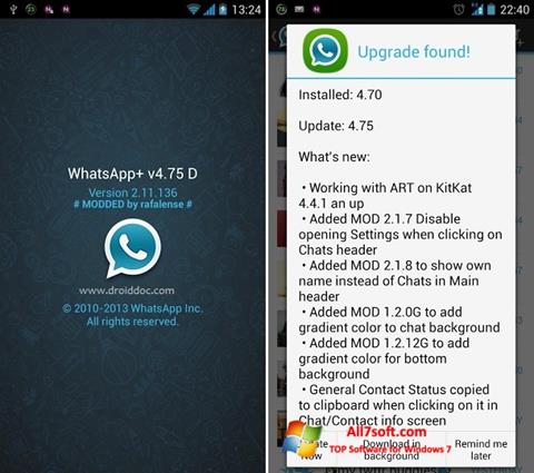Captură de ecran WhatsApp Plus pentru Windows 7