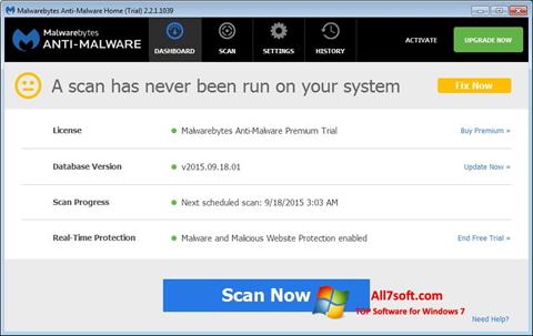 Captură de ecran Malwarebytes Anti-Malware pentru Windows 7