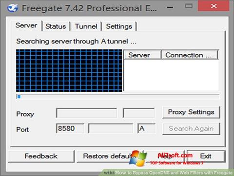 Captură de ecran Freegate pentru Windows 7