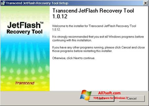 Captură de ecran JetFlash Recovery Tool pentru Windows 7