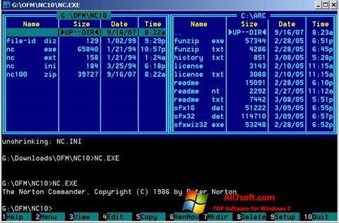 Captură de ecran Norton Commander pentru Windows 7