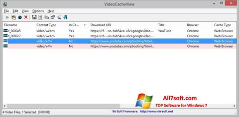 Captură de ecran VideoCacheView pentru Windows 7