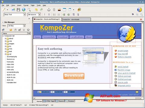 Captură de ecran KompoZer pentru Windows 7