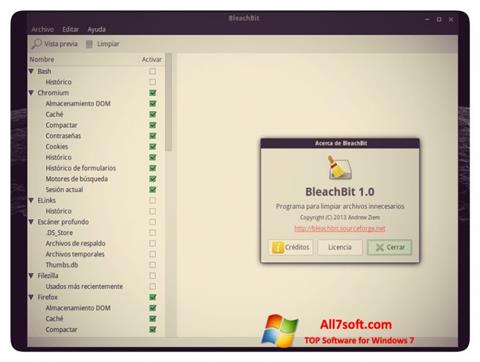 Captură de ecran BleachBit pentru Windows 7